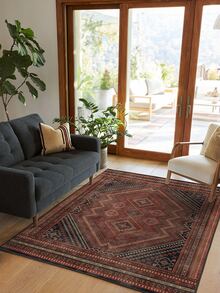 1PC European & American Vintage Persian Middle Eastern Classical Totem - Soft Faux Cashmere Area Rug, Bathroom, Kitchen, Entryway, Hallway, Bedside, Living Room, Bedroom, All Season Machine Washable Floor Mat, Aesthetic Home Decor - Multicolor - View 7