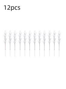 1/6/12pcs Frosted White/Red Berry Sprigs (Approx. 8.9 Inches) - Suitable For Wedding Parties, Valentine's Day, Home Decor, And DIY Christmas Wreath Making. - White - View 9
