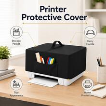 Printer Protective Cover-5 Sizes Available, 2 Colours(Black/Grey), Heavyweight 300D Oxford Fabric, The Bottom Features A Drawstring Design, Front Storage Pocket. Suitable For Printer(Only The Protective Cover) - Black - View 6