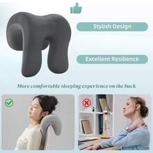 Neck Support For Office Chair,Memory Foam Desk Pillow For Napping,Washable Cover,Fits Most Office Chair , Head Rest For Office Chair, Ergonomic Hanging Pillow Support, Soft Memory Foam Nap Pillow For Office Work, Computer Chair, Side Sleeping - Grey - View 5