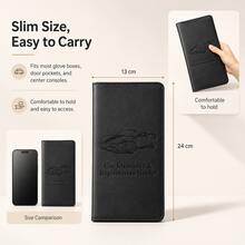 PU Leather Car Registration And Insurance Document Holder, Car Accessories, Car Registration And Insurance Card Holder, Travel Car Document Storage Box Glove Box Organizer Car Insurance Folder, Car Glove Box Organizer Car Miscellaneous Storage Box Organizer, Unisex (Black) - A - View 5