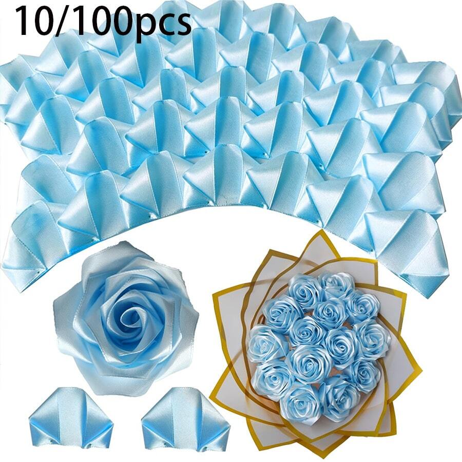 10/100 st bevarade rosenblad i siden, DIY-material för handgjorda buketter och presenter