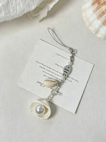Summer Ocean Shell & Conch Phone Lanyard, Suitable For Phone Cases, Handbags And Keys, Unisex, Perfect Birthday And Summer Vacation Gift For Girls - Silver - View 5
