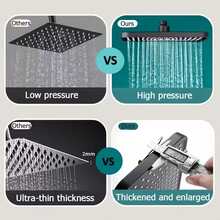 12 Inch ABS High Pressure Rainfall Shower Head Bathroom 360° Adjustable Angle Anti-Clog Nozzle Water Saving Bathroom Accessories - Silver - View 4