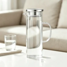 Multifunctional 1.5L Glass Pitcher With Lid, Heat-Resistant Pitcher For Cold And Hot Drinks Like Juice, Tea, Milk, And Coffee - Clear - View 1