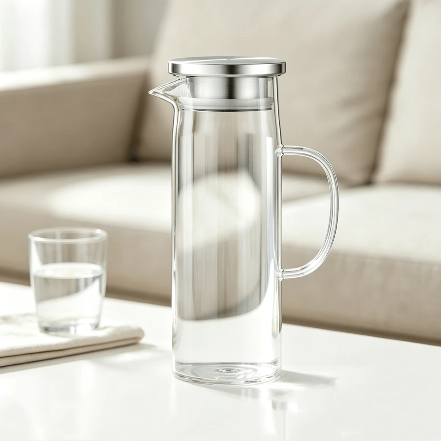 Multifunctional 1.5L Glass Pitcher With Lid, Heat-Resistant Pitcher For Cold And Hot Drinks Like Juice, Tea, Milk, And Coffee - Clear - View 1