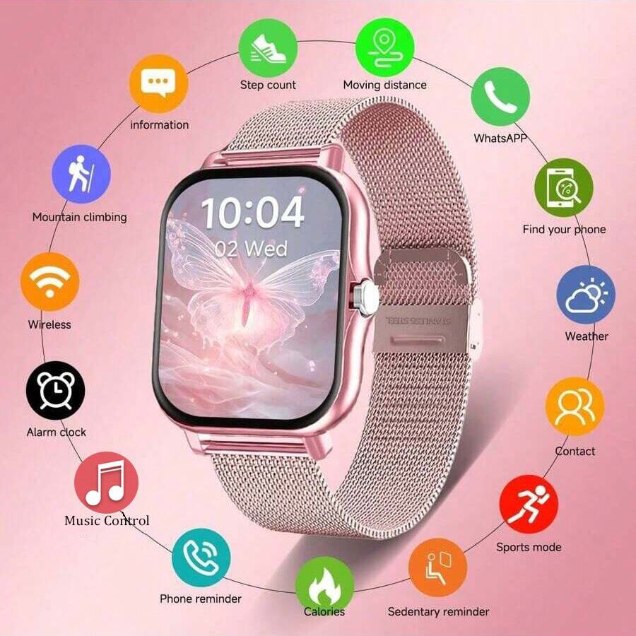 Reloj inteligente 2026 nuevo de 1,83 pulgadas para hombres y mujeres, diseño de doble correa con una variedad de colores de correa, con notificaciones, respuesta de llamadas, control de música, modos deportivos, compatible con iOS y Android, un regalo ideal para familiares y amigos