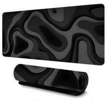 1 pieza Alfombrilla de escritorio para juegos extra grande y alfombrilla de ratón - Diseño de vórtice negro y gris, superficie antideslizante, cobertura extendida de teclado, base de goma de fibra, adecuada para escritorio de PC/oficina/hogar, compatible con PC, portátil y dispositivos de juegos (textura de mármol, rectangular) - multicolor - Ver 13
