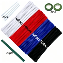 400/424 Peças Conjunto de Limpadores de Cano DIY com Tema, Material Macio, Denso e Grosso, Adequado para Fazer Flores, Rosas, Rosas Pequenas, Rosas Brancas, Árvores, Buquês, Aranhas, Animais, Plantas e Mais, Ideal para Entusiastas de Artesanato DIY, Presentes de Formatura, Volta às Aulas, Suprimentos de Sala de Aula e Escritório, Decoração Doméstica, Embalagem Criativa, Presentes de Feriado, Presentes de Aniversário - Multicolorido - Visão 13