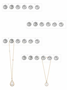 3M 1/4pcs Acrylic Necklace Storage Rack, Wall-Mounted Necklace Hooks, Diamond-Shaped Jewelry Organizer, Suitable For Necklaces, Bracelets, Chains, Women's Transparent Crystal Display Stand - View 4