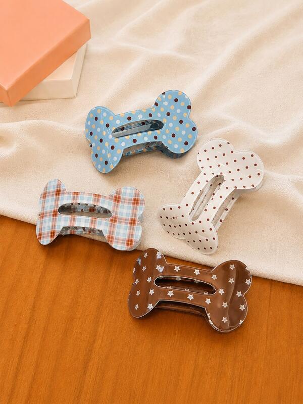 1pc Women's Cute Bone Hair Clip, Elegant Versatile Hair Claw For Back Of Head, Fashionable Minimalist Solid Color Hair Grip, Suitable For Daily, Casual, Party, Beach, Vacation, Hairstyle Design, Face Washing/Hair Washing, Makeup, Clothing Accessory, Spring Hair Claw, Summer Hair Claw, Autumn Hair Accessory, Winter Hair Claw
