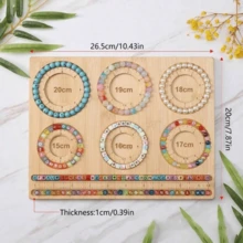 Convenient Bead Tray Wooden Bead Board, Jewelry Making Beading Tray, DIY Handmade Essential Tool, Suitable For Jewelry Crafters - Wood Color - View 2