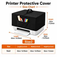 Printer Protective Cover-5 Sizes Available, 2 Colours(Black/Grey), Heavyweight 300D Oxford Fabric, The Bottom Features A Drawstring Design, Front Storage Pocket. Suitable For Printer(Only The Protective Cover) - Black - View 11
