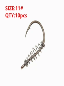 10pcs/Box Silver Spring Ise-Ni Fish Hooks, High Carbon Steel Barbed Single Hooks For Wild Fishing Carp And Grass Carp - Silver - View 9