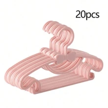 20pcs Bow-Shaped Hangers, Closet Storage Organizer, Sturdy And Durable, With Hooks, Suitable For 0-10 Years Old Children, Essential Home Hangers And Storage Clips - Multicolor - View 10