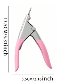 1pc Pink Manicure Nail Clipper, Artificial Nail Extension Shaper Cutter, U-Shaped Sharp Blade For Smooth, Non-Damaging Trimming - Pink - View 6