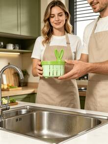Rabbit Ear Shaped Detachable Sink Strainer, Multi-Functional Hanging Sink Basket, Self-Cleaning Anti-Clogging Mesh Filter, Suitable For Kitchen And Bathroom Sinks, Button-Type Sink Filtration Basket - Automatic Food Waste Drainage Basket, Non-Slip Plastic Drainage Basket, Adjustable Wet-Dry Separation Filter, Suitable For RV And Outdoor Use, Multi-Functional Sink Strainer - Model a - View 9