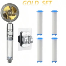 Turbo Wind Shower Head Set With 4 Replacement Filter Cartridges, High Pressure Filtration Handheld Shower Head, Water-Saving Bathroom Shower Accessory, Suitable For Home, Dorm, Apartment - Multiple Styles - View 13