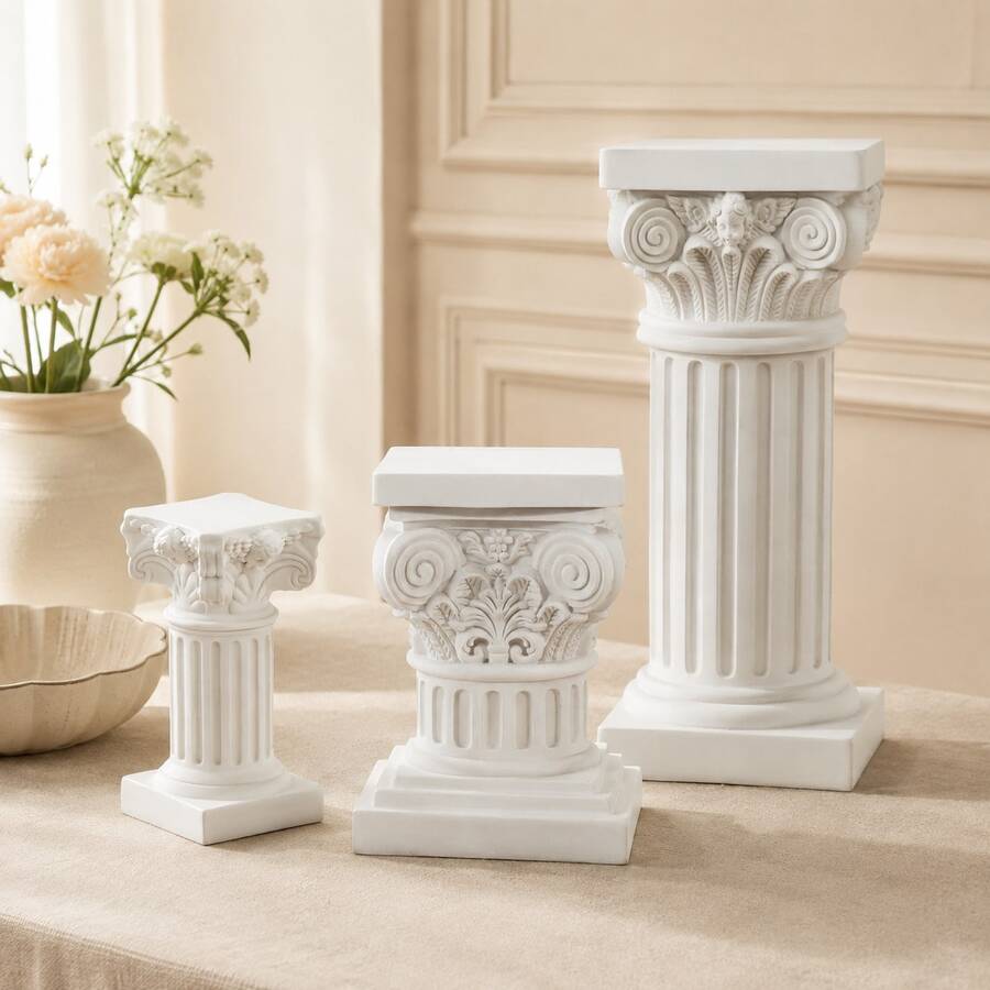 Roman Column Sculpture Flower Stand Base, Wedding Table Centerpiece, Banquet Party Decoration Resin Decorative Pillar - Candle Holder Ornament - View 1