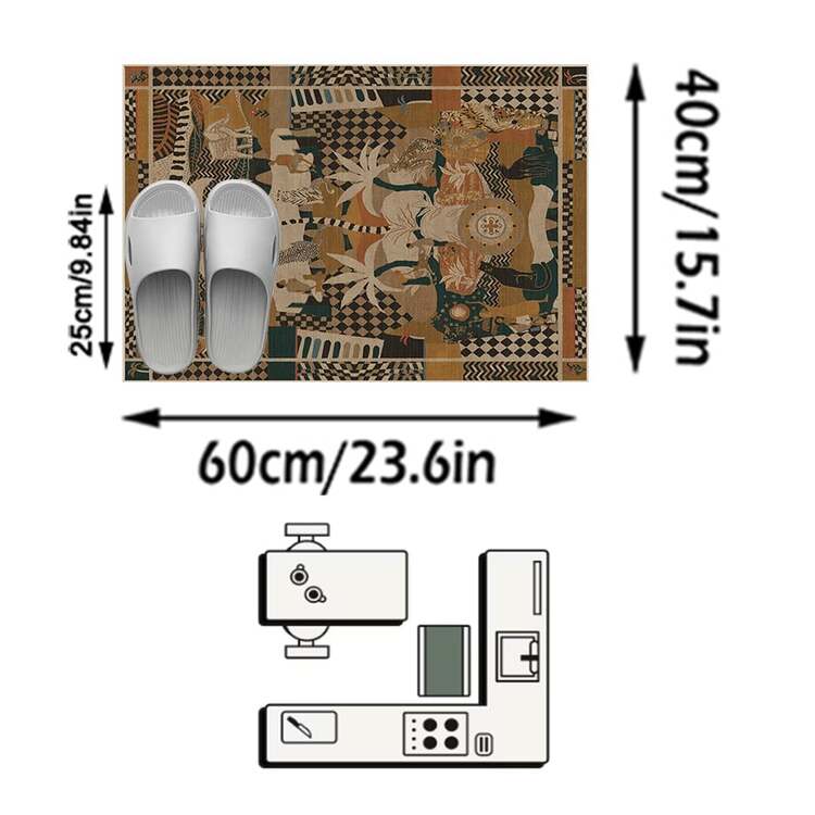 1件裝歐式古典奢華熱帶印花野生動物與植物圖案 柔軟仿羊絨地毯，適用浴室、廚房、玄關、走廊、床邊、客廳、臥室，四季通用可機洗大尺寸墊子，美學家居裝飾 - 彩色 - 查看 16