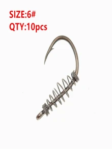 10pcs/Box Silver Spring Ise-Ni Fish Hooks, High Carbon Steel Barbed Single Hooks For Wild Fishing Carp And Grass Carp - Silver - View 13