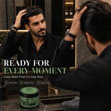 Men's Hair Styling Clay 120g Matte Finish Long-Lasting Hold Non-Sticky No Residue Voluminous Texture Dry & Styled - Mud - View 8