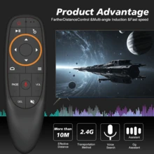 Control remoto de voz G10S 2.4G Air Mouse con giroscopio, compatible con Smart TV Box y computadora - Negro - Ver 5