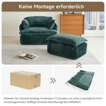 Compressed Sofa Seat Green 1 Seat Convertible Chair - Green 1 Seat - View 4