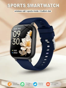 QAGSFLC Unisex Smart Watch With Wireless Calling & Message Alerts, Pedometer, Calorie, Distance Tracking, Multi-Sport Modes, Music Control, Remote Camera, Alarm, Metal Case & Silicone Strap, 180mAh Battery, USB Charging, Multi-Function Smart Watch For Smartphones, Holiday Gift, Birthday Gift - Multicolor - View 6