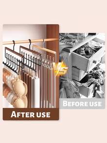 1pc Multi-Functional Hat Rack With 8 Rotating Metal Hooks, Space-Saving Closet Organizer For Dorm And Apartment, Ideal For Women To Store Underwear, Tank Tops And Other Clothing, Also Suitable For Bedroom Decor And Back To School Season - Multicolor - View 4