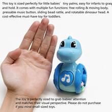 Cute Dinosaur Crawling Assistant Baby Toy, Press To Move Forward With Sound And Rattle, Suitable For 6-18 Months Infants, Interactive Push And Pull Toy, Perfect For Tummy Time Floor Play, Ideal Baby Shower, Newborn And 1st Birthday Gift - 彩色 - 查看 7