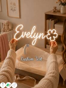 Custom Warm Color Name Neon Light With Five-Petal Flower, LED Sign, Girl's Bedroom Wall Decor, USB Powered, Suitable For Nursery And Birthday Gift - Multicolor 2 - View 2