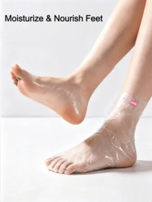 100pcs Disposable PE Foot Mask Liners With Adhesive Backing, Transparent Plastic Foot Socks, Suitable For Home Foot Care, Foot Therapy Moisturizing Care, Tear-Resistant Foot Care Covers, Multi-Purpose, Suitable For Salon, Shoe Fitting, Dorm, Travel, Back To School - Multicolor - View 3