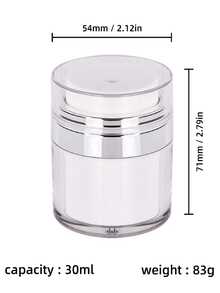 1pc White Acrylic Vacuum Cream Bottle With Dispenser Pump, Available In 15ml, 30ml, 50ml, 100ml - White - View 13