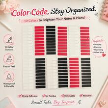 Multi-Color Index Sticky Tabs Writable & Waterproof Page Markers Adhesive Book Tabs Flags For Reading Studying Planner Office Organization,Back To School Season - one-size - View 6