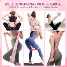 Set Perlengkapan Pilates 14 Bagian untuk Latihan di Rumah, Set Peralatan Pilates Esensial untuk Pemula Wanita, dengan Bola Yoga Mini, Cincin Pilates 14 Inci, Pita Resistensi, dan Aksesoris. - MultiWarna - View 11