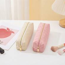 1pc Minimalist Solid Color Mesh Multi-Function Pencil Case, Diamond Large Capacity Pen Bag, Desktop Stationery Storage Box, Makeup Bag, Suitable For School, Classroom, Middle School And High School Students, Back To School Season, Graduation Season Gift, Christmas Party Gift - Multicolor - View 9