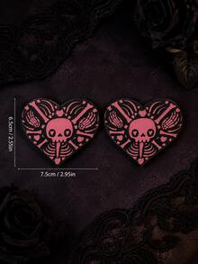 1 Pair Cute & Funny Skull Nipple Covers, Gothic Style, Suitable For Halloween - Multicolor - View 1