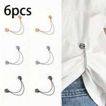 2/6pcs Multi-Function Magnetic Clothing Clips, Strong Button Clips For Pants, Sleeves, Cuffs, Hems, Clothing And Headscarf Decoration, Detachable, No Nails Or Sewing Required, Metal Clips For Shortening And Tightening - Multicolor - View 11