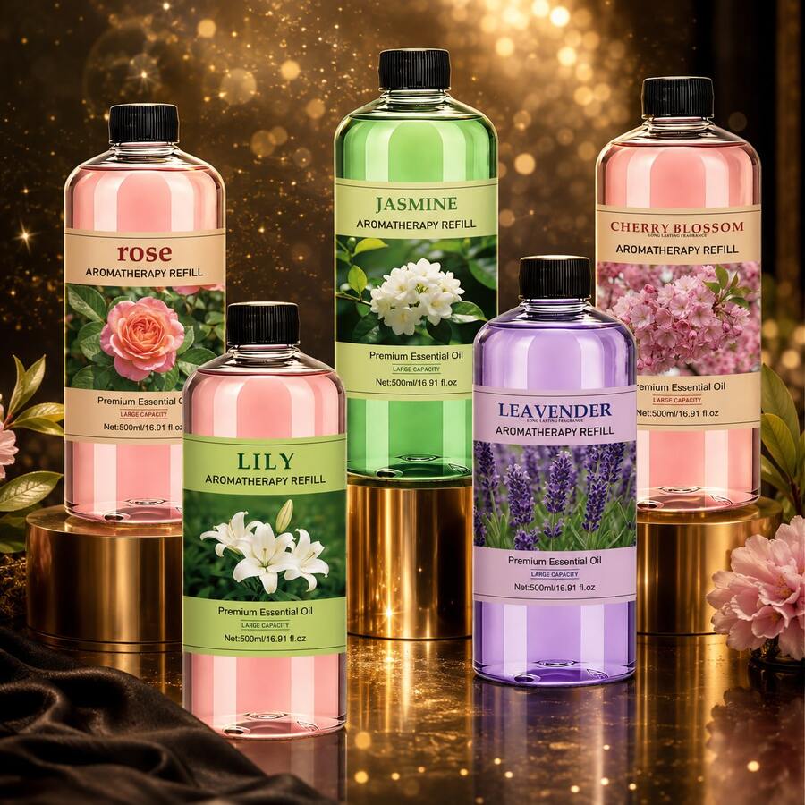 500ml Alcohol-Free Single Essential Oil | Hotel-Grade Luxury Aromatherapy Oil 16.9 Fl Oz | Large Bottle Aromatherapy Refill, Designed For Humidifiers/Diffusers, Multiple Scents Suitable For Diffusers, Scented Stones, Car And Home Aromatherapy Oil - Large Capacity 500ML Luxury Fragrance Series - View 1