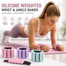 Silicone Detachable Weighted Ankle & Wrist Weights, Adjustable Fitness Weight Bands For Yoga, Pilates, Running, Walking, Strength Training - Multicolor - View 2