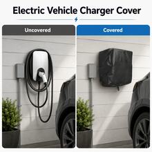 1pc Electric Vehicle Charging Station Cover - Black/Silver, Heavy Duty 300D Oxford Fabric, Drawstring Bottom Design, Suitable For Tesla Charger Base, EV Charger Plug, Flo EV Charger (Cover Only) - Multicolor - View 8