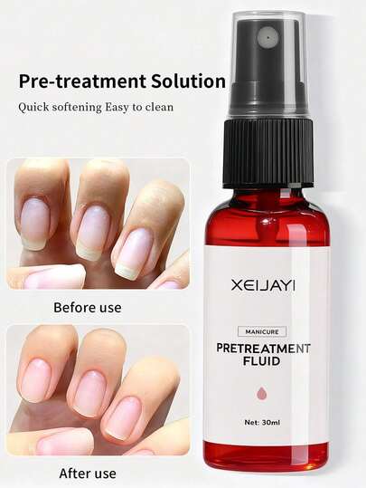 XEIJAYI 1pc 30ml Nail Cuticle Softening Pre-Treatment Liquid, Nail Cuticle Softening Nourishing Repair Oil, Manicure Pedicure Tool