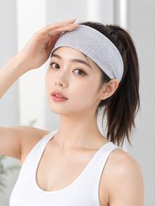 Women's Breathable Mesh Sports Headband, Elastic Pleated Quick-Dry Moisture-Wicking Hairband, Solid Color Loose Stretch Headwrap, Suitable For Yoga, Running, Cycling And Fitness Workouts - Multicolor - View 4