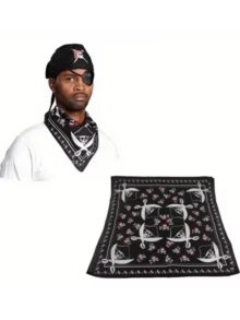 5pcs/3pcs/1pc Pirate Skull Bandana - Hip Hop Street Dance Headscarf For Pirate Costume Accessory - Unisex Motorcycle Riding Face Mask - Cycling, Hiking And Outdoor Sports Face Mask Headscarf - Multicolor - View 3
