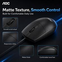 Mouse Berkabel AOC MS100 Plug & Play, Sensitivitas Tinggi, Respons Cepat, Genggaman Nyaman, Kontrol Presisi, Mouse untuk Bisnis & Gaming, Kompatibel dengan Desktop dan Laptop - View 9