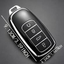 Compatible With Chery 4-Button Car Key Fob, Electroplated Silver Edge TPU Full Coverage Protective Case, Anti-Drop, Wear-Resistant, Anti-Scratch, Business Minimalist Car Key Modification Shell, Car Accessories, Key Fob Cover, Auto Parts - Chery Single Pack - View 5