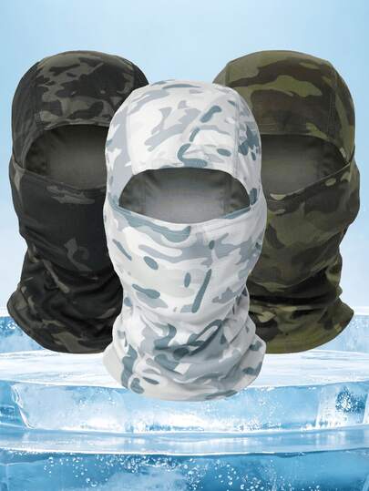 1pc Unisex Camouflage Balaclava Headwear, UV Protection, Breathable, Quick-Drying, Suitable For Fishing, Hiking, Outdoor Exploration, Forest, Hunting And Other Outdoor Activities
