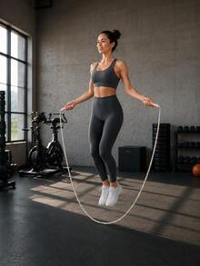 1Pc Adjustable Bamboo Joint Skipping Rope, Anti-Tangle Jump Rope For Beginners, Fitness Training Exercise Equipment For Daily Workout - Multicolor - View 6