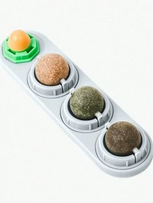 1 Piece 4-In-1 Rotatable Catnip Ball, Cleans Teeth And Expels Hairballs, Relieves Cats' Boredom, Resistant To Biting And Abrasion; Rotating Design Adds Fun To Playtime. - Random Color - View 8